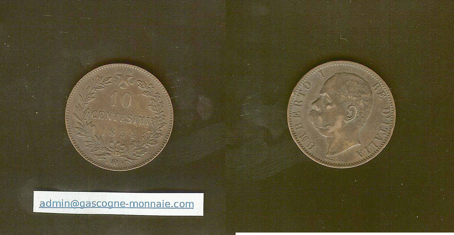 Italy 10 centesimi 1894 EF+